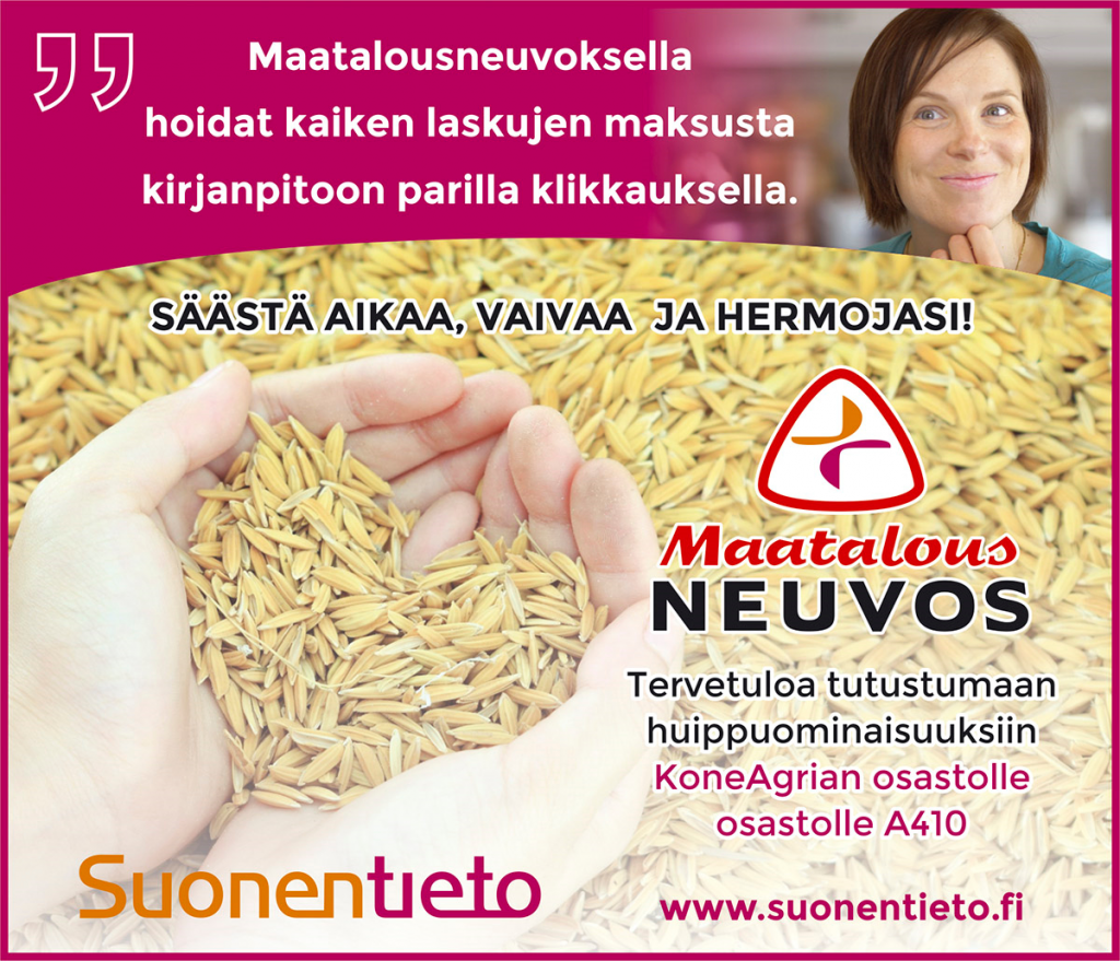 Tervetuloa KoneAgriaan osastolle A410
Jyväskylään 10.-12.10.2019