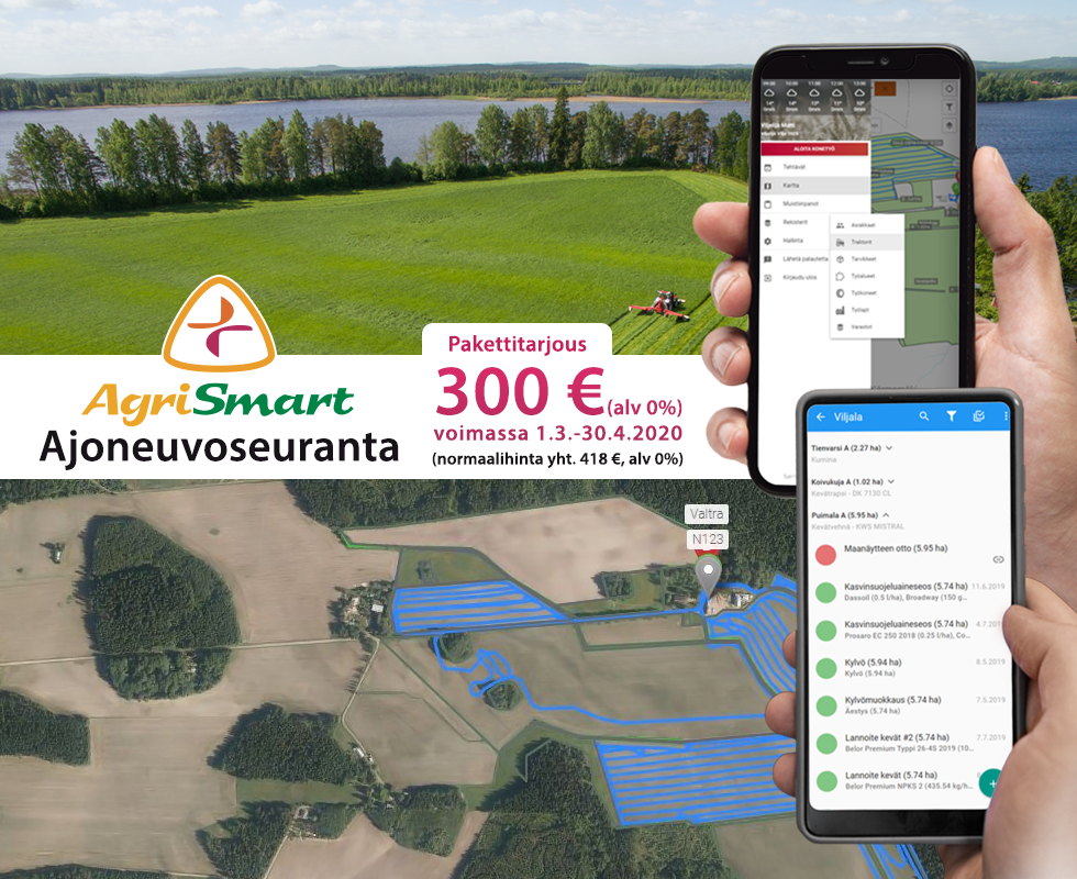 Ajouran piirto lähes reaaliaikaisena - agrismart